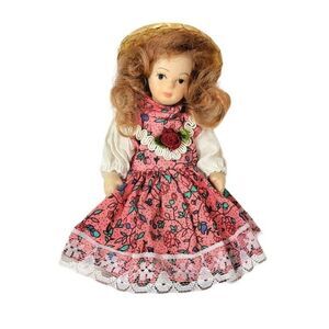 Vintage Danbury Mint Hand Painted Reticulated BJD Miniature Country Girl Doll